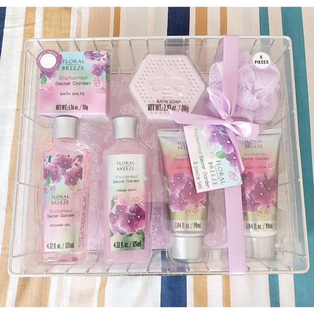 Floral Breeze Enchanted Secret Garden Bath 8 Piece Gift Set Sealed